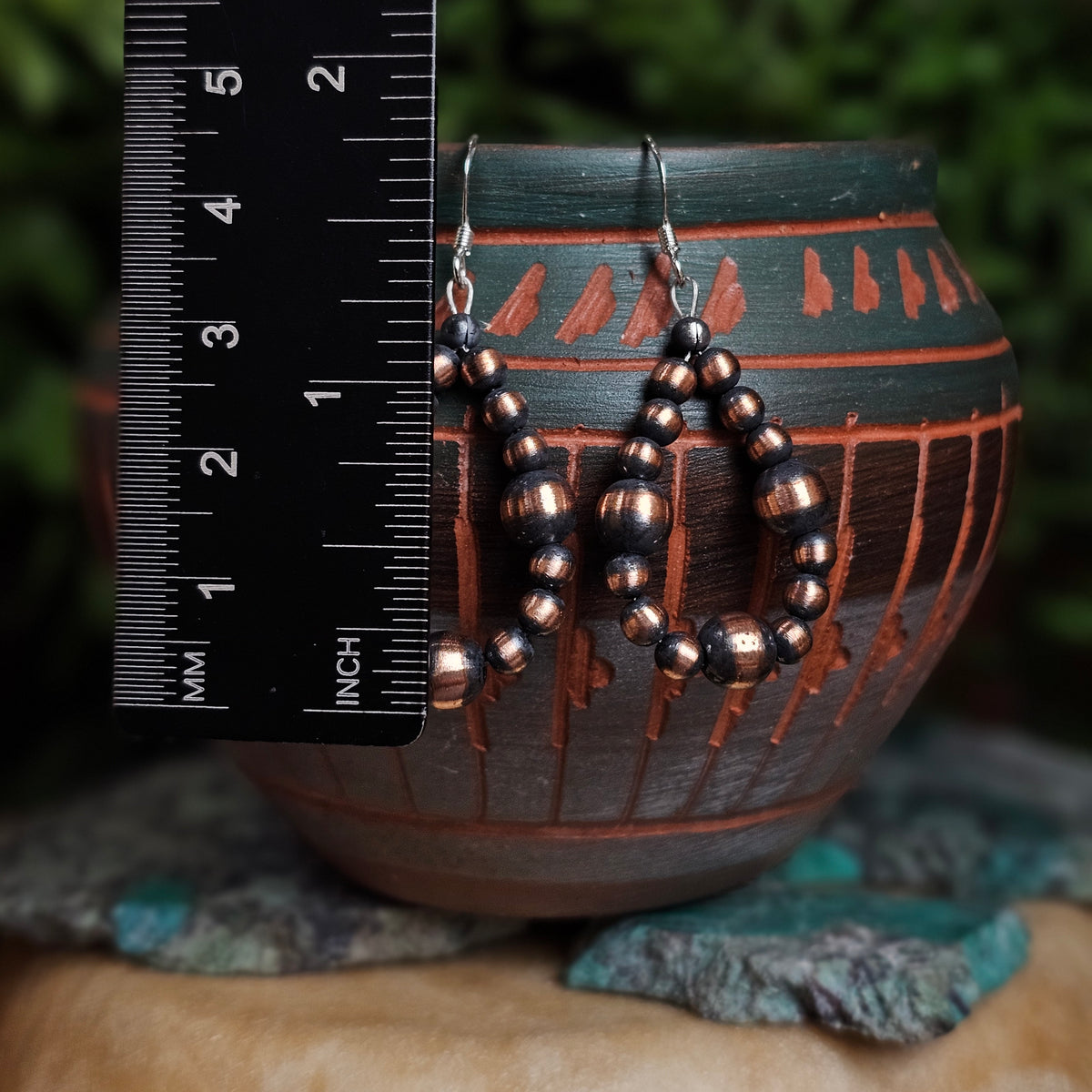 Navajo Pearl Earrings w/ Copper