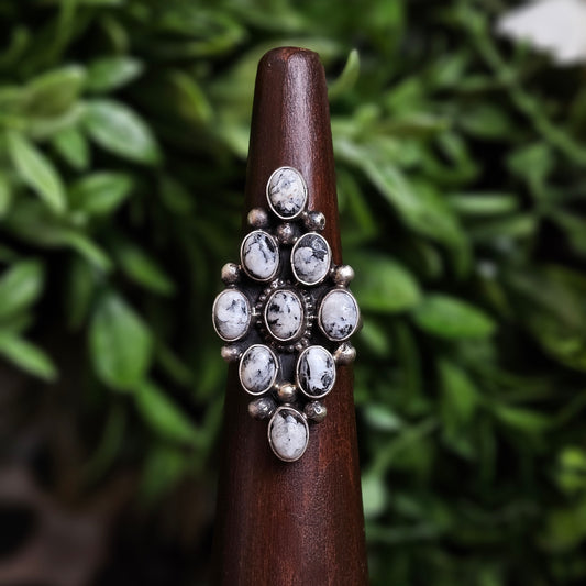 Adjustable White Buffalo Ring