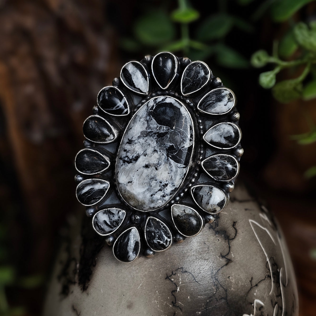 Adjustable White Buffalo Ring