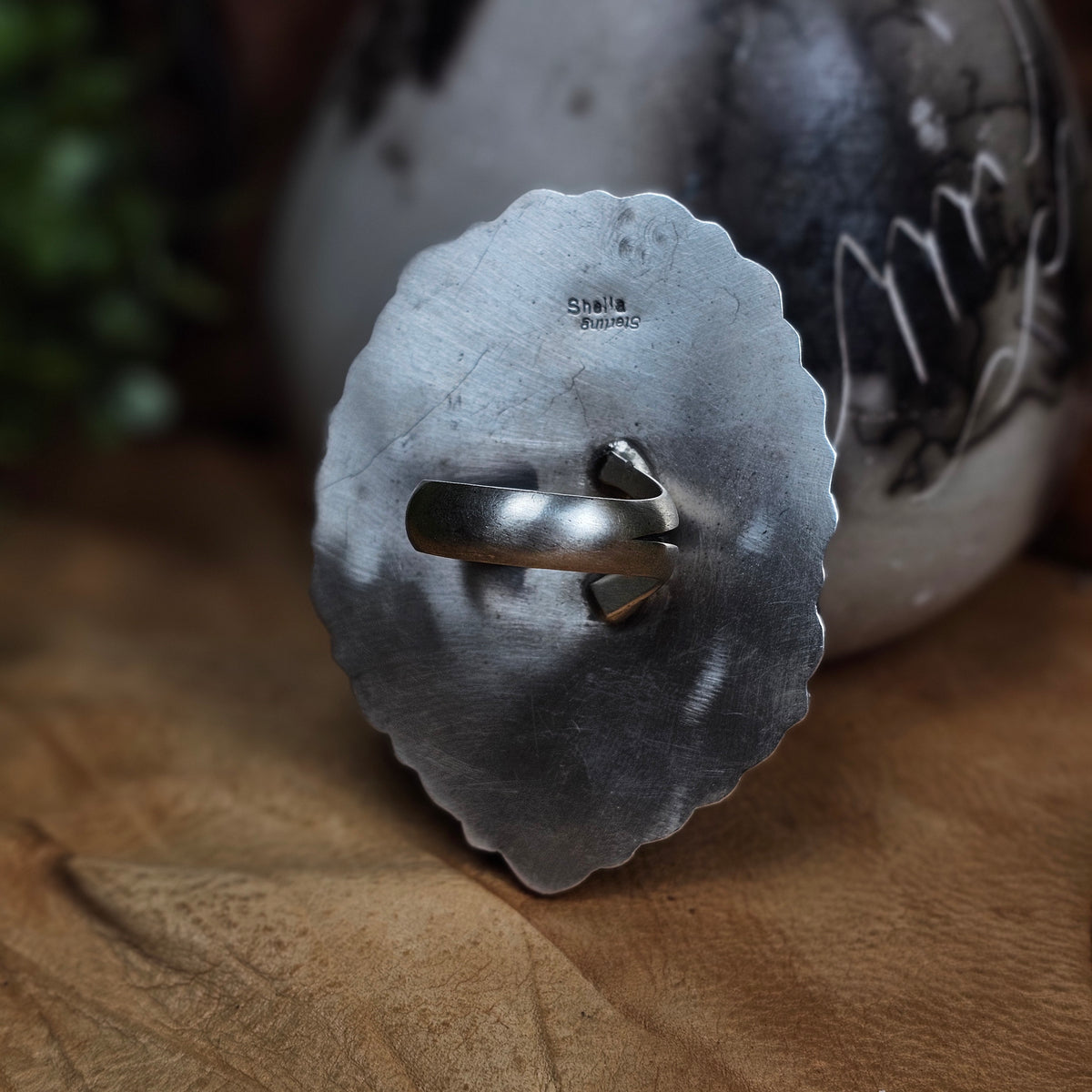 Adjustable White Buffalo Ring