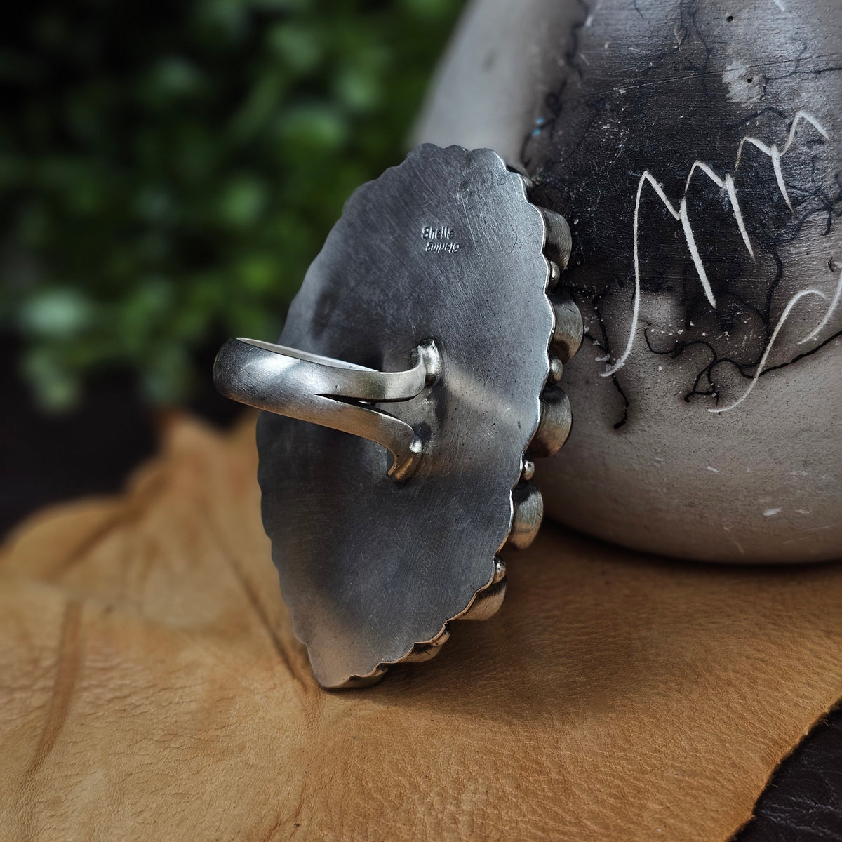 Adjustable White Buffalo Ring