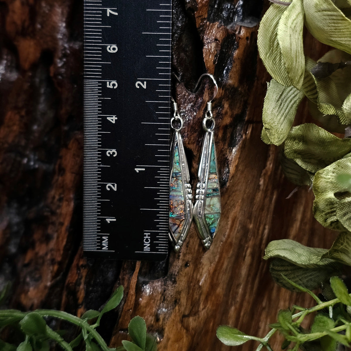 Zuni Earrings w/ Opal