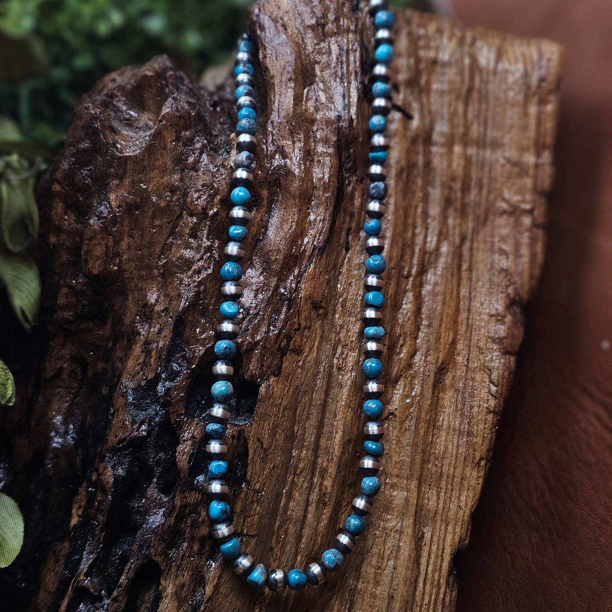 16in. Navajo Pearl Necklace w/ Kingman Turquoise