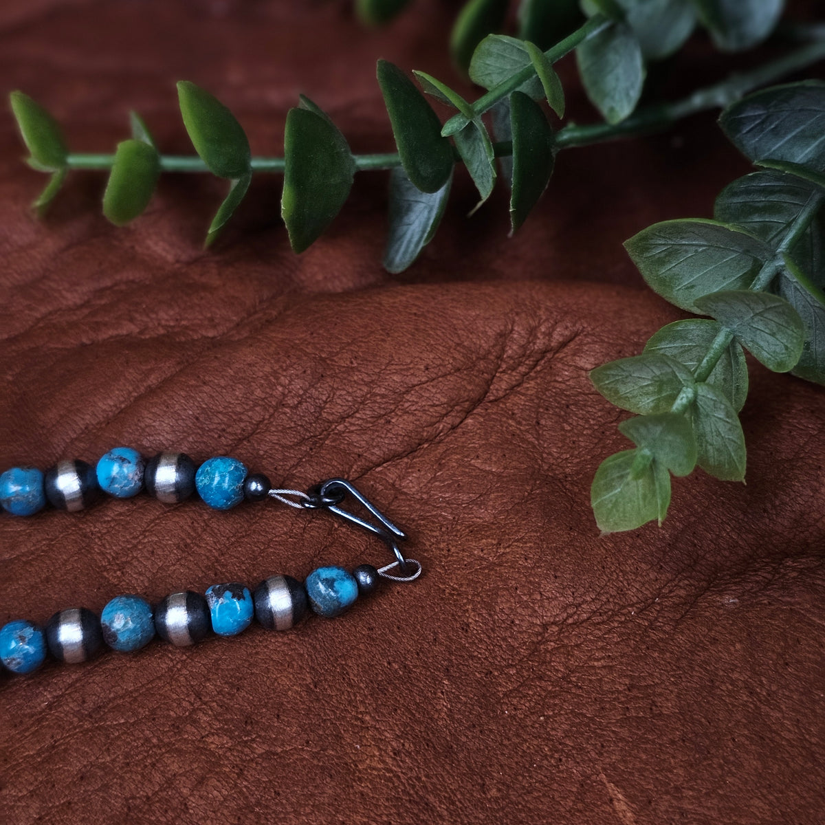16in. Navajo Pearl Necklace w/ Kingman Turquoise