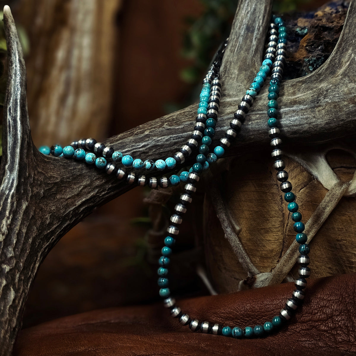 16in. Navajo Pearl Necklace w/ Turquoise - Various Styles