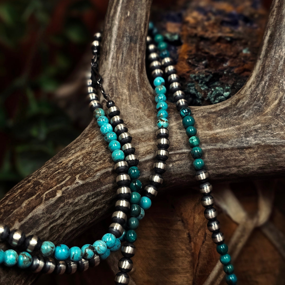 16in. Navajo Pearl Necklace w/ Turquoise - Various Styles