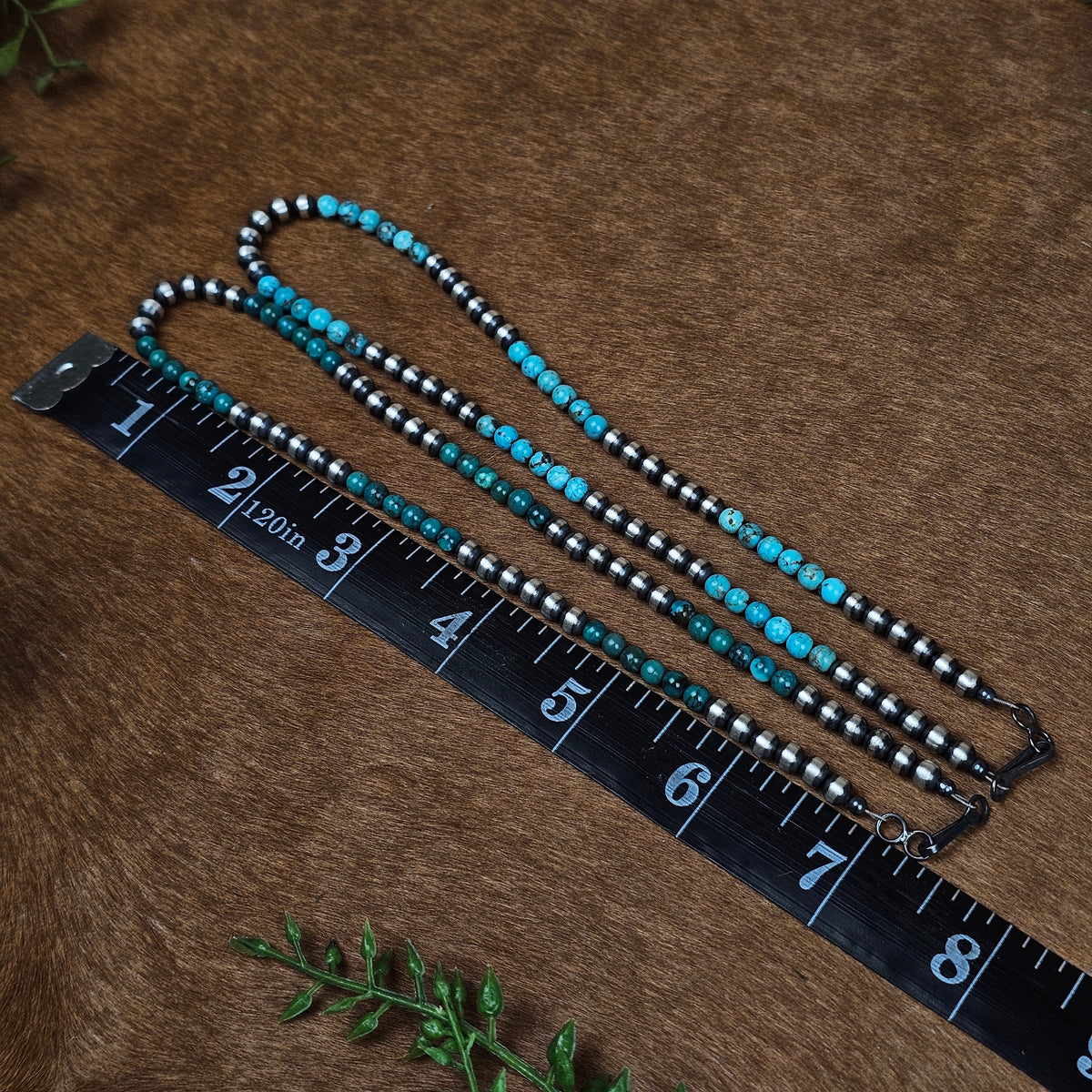 16in. Navajo Pearl Necklace w/ Turquoise - Various Styles