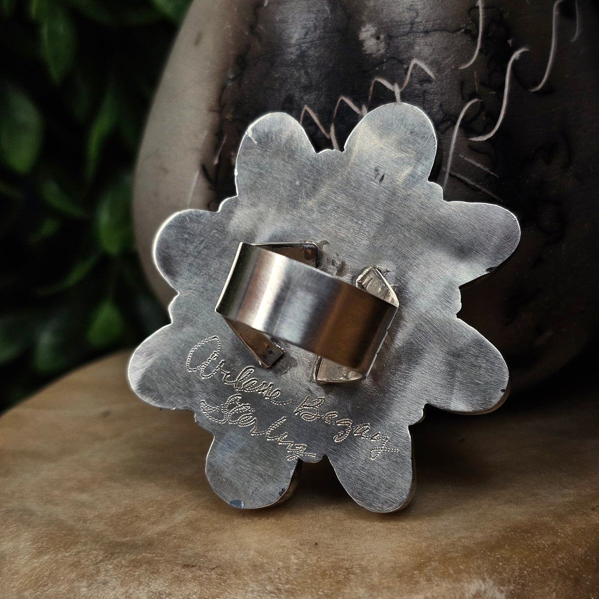 Boulder Turquoise Ring w/ Kingman Turquoise and White Water Turquoise - Size 9