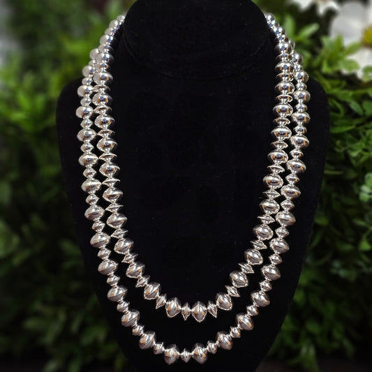 Navajo Pearl Necklace w/ Handmade Bench Beads - Various Lengths