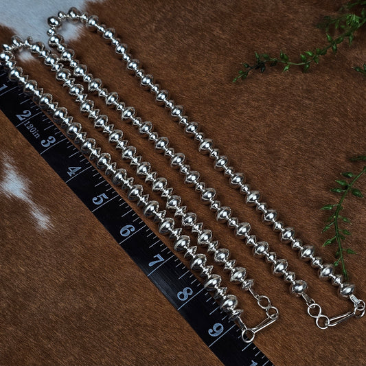 Navajo Pearl Necklace w/ Handmade Bench Beads - Various Lengths