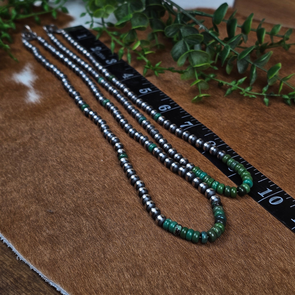 Navajo Pearl Necklace w/ Sonoran Turquoise - Various Lengths