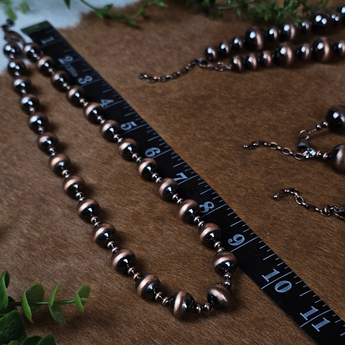 20in. Navajo Pearl Necklace w/ Copper Finish