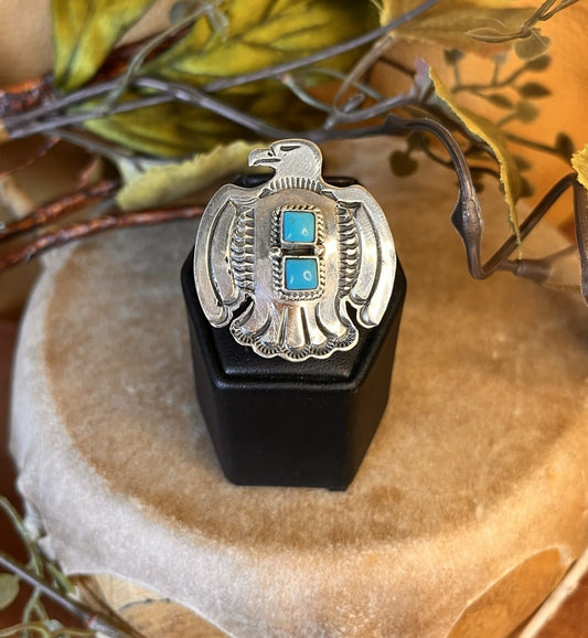 Sleeping Beauty Turquoise Thunderbird Ring Sz. 5.5
