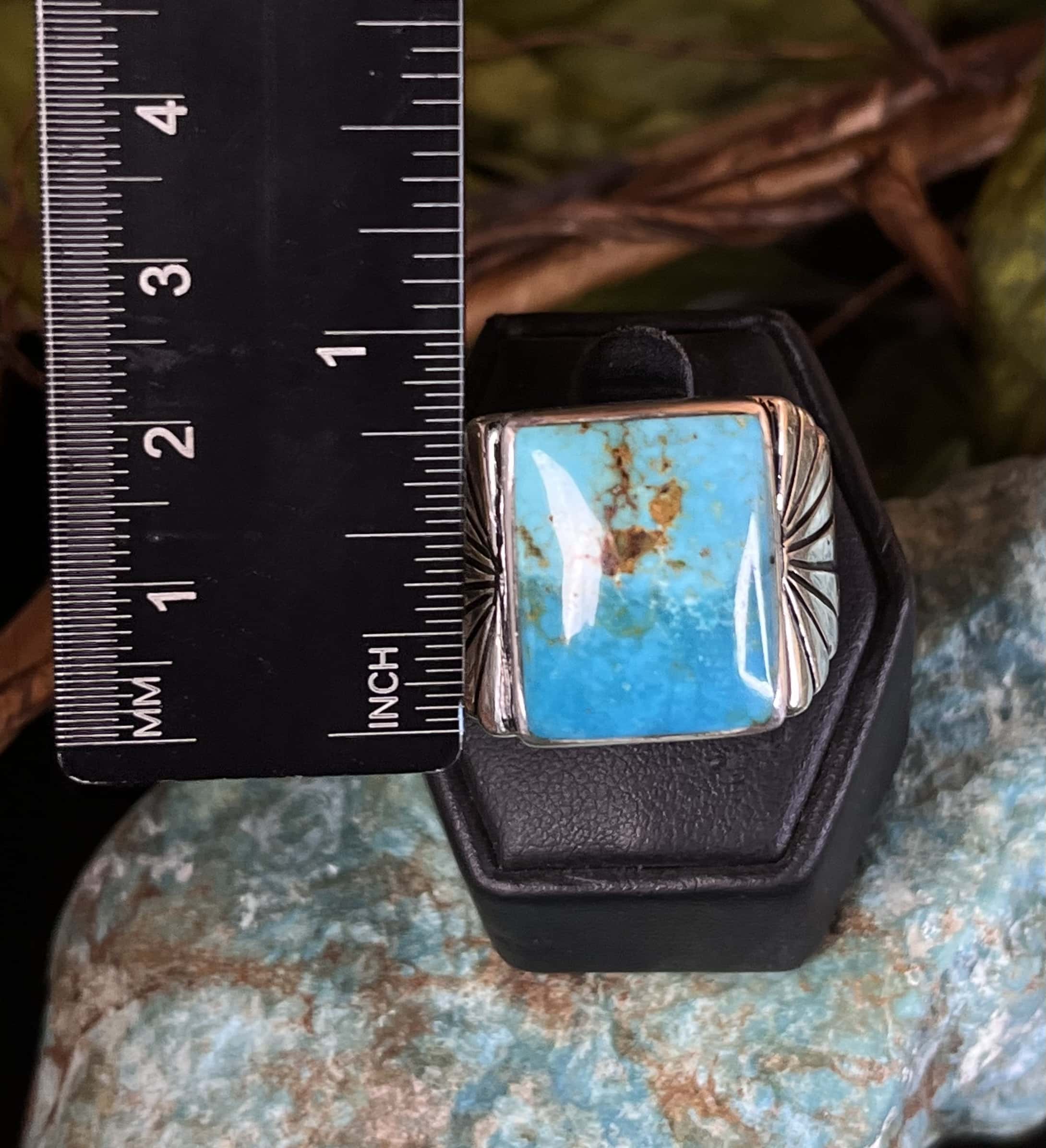 ブルーリッジターコイズのハンドメイドリング Blue Ridge Turquoise Ring - Size 10.5 – Dakota Sky Stone