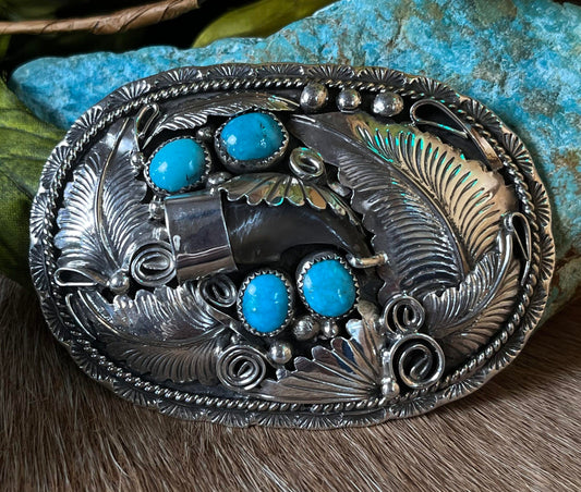 Kingman Turquoise Belt Buckle