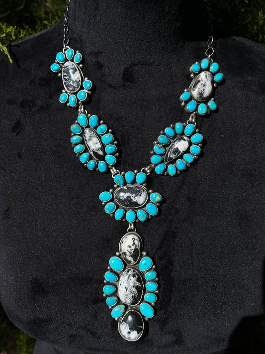 Kingman Turquoise and White Buffalo Necklace