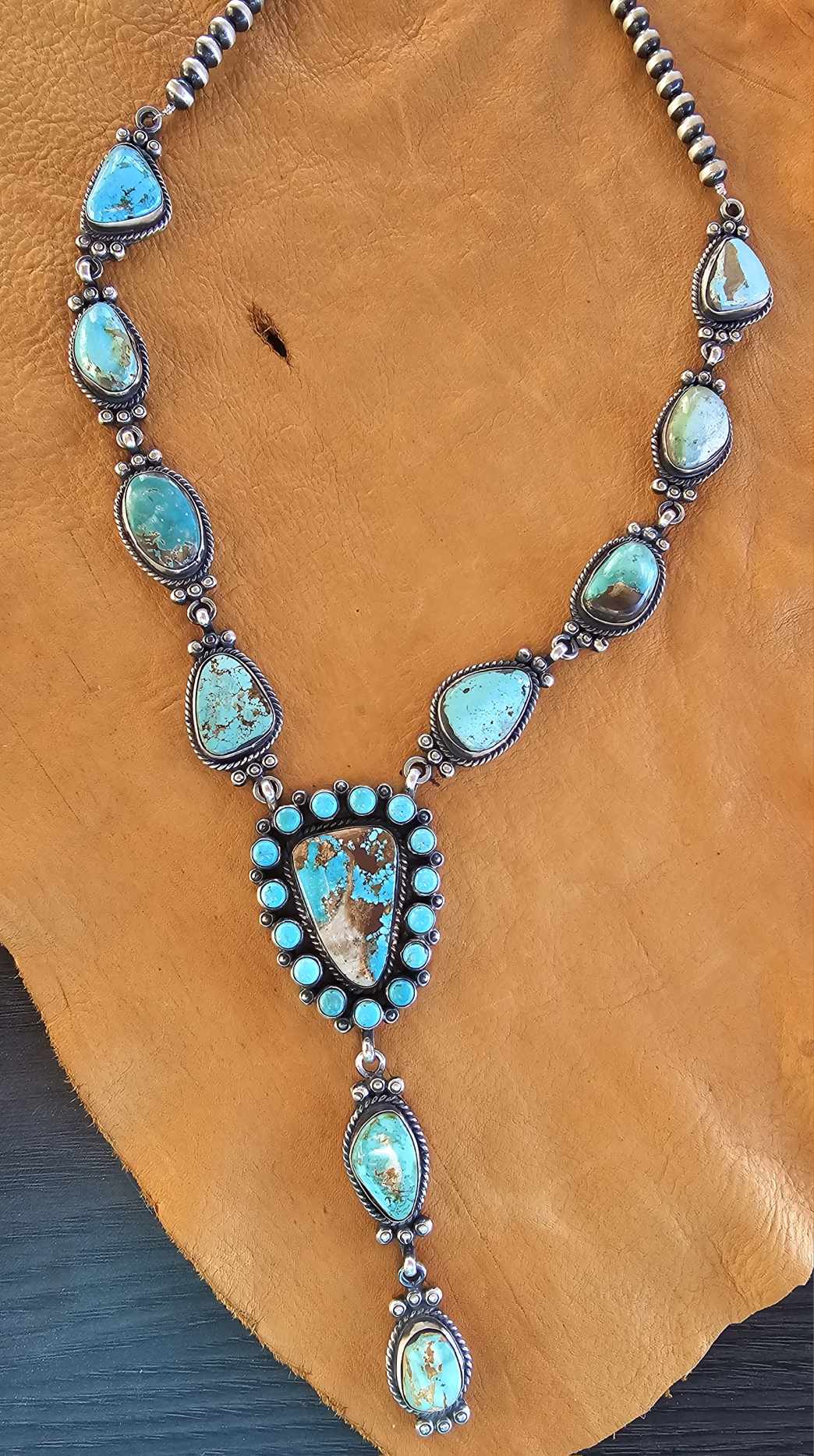 Nevada Turquoise Lariat Necklace