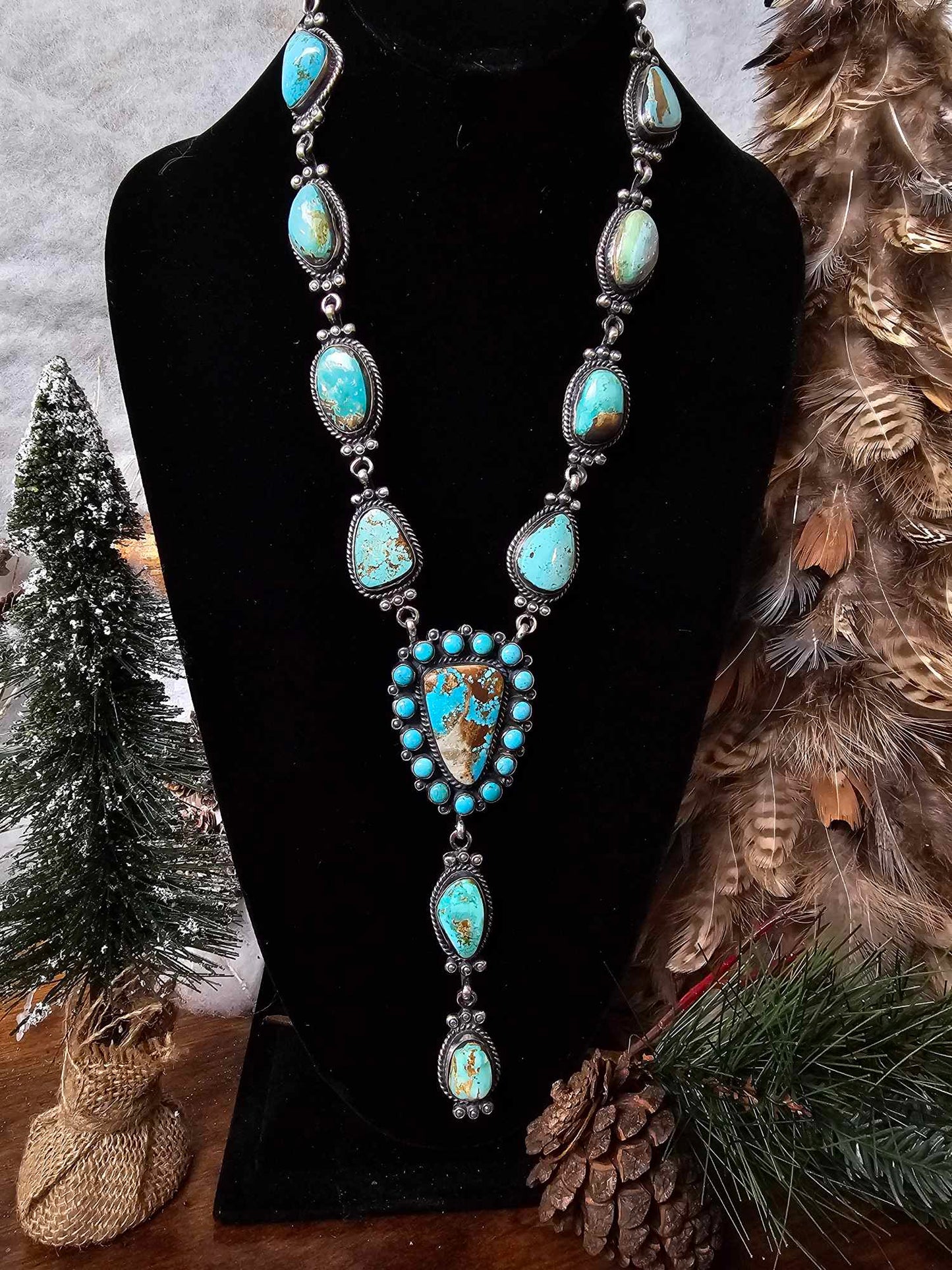 Nevada Turquoise Lariat Necklace