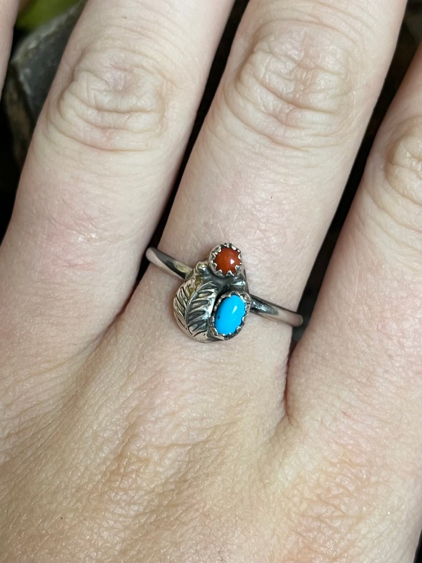 Sleeping Beauty &amp; Coral Ring - Various Sizes