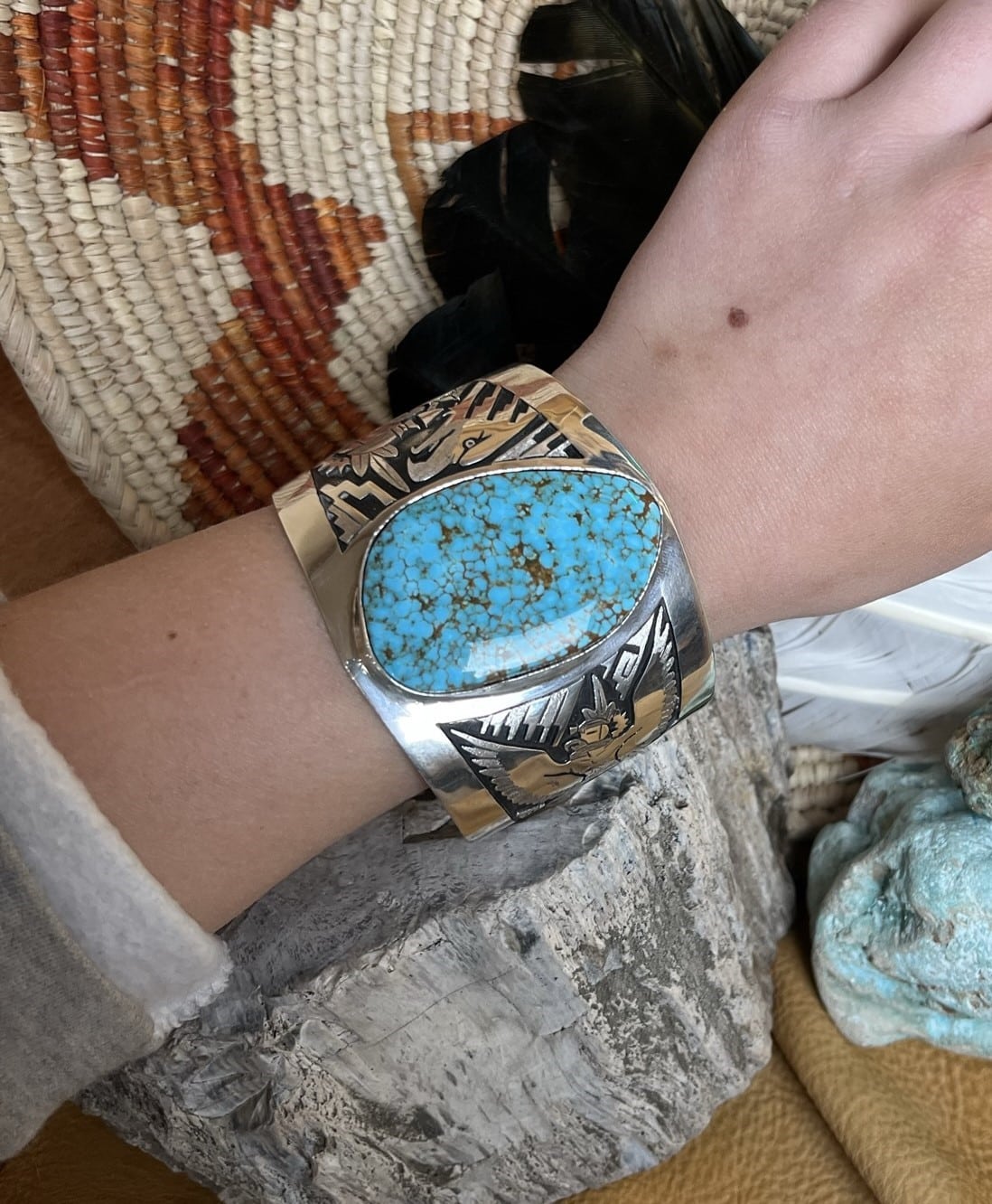 Number 8 Turquoise Cuff