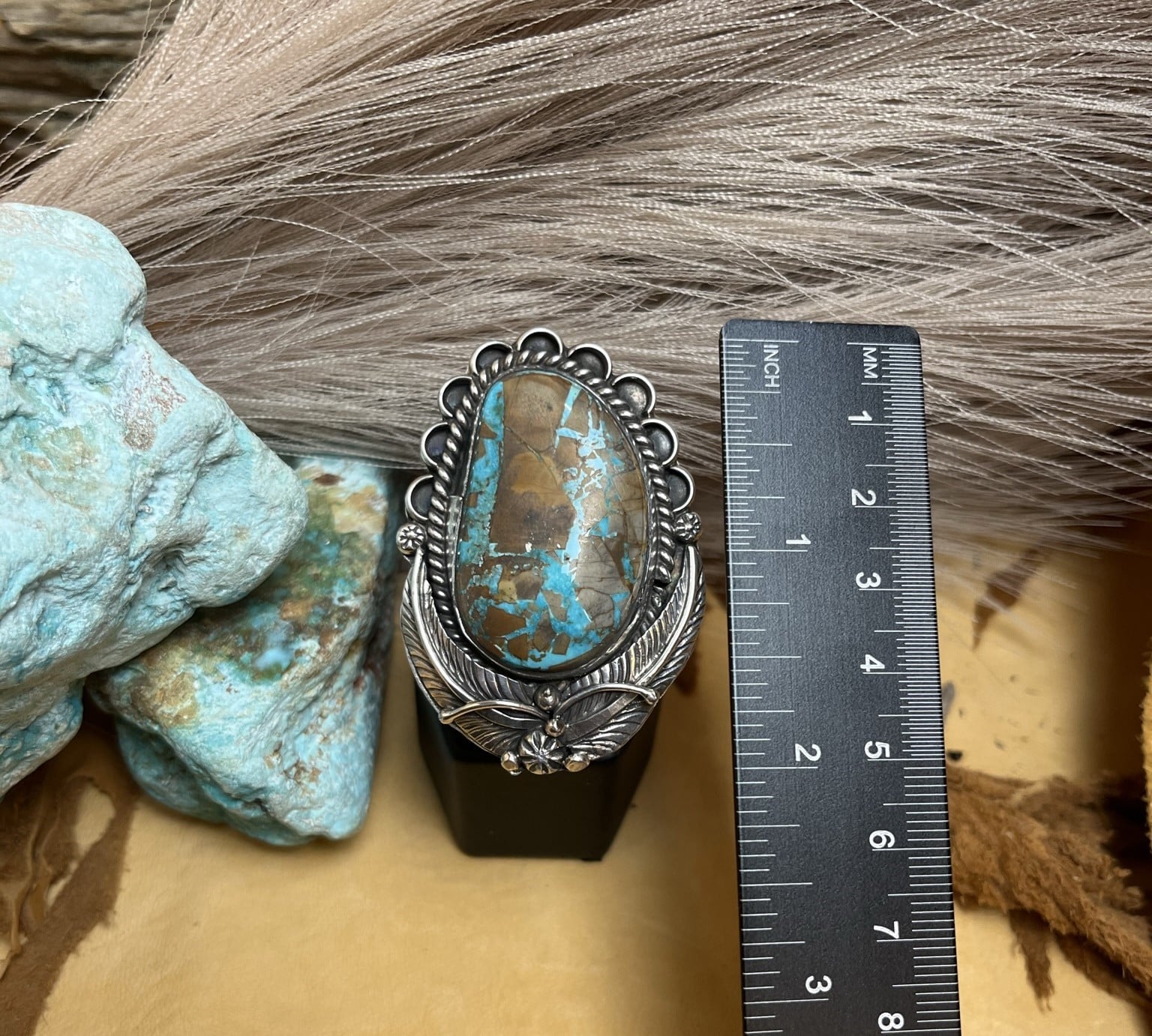 Adjustable Boulder Turquoise Ring