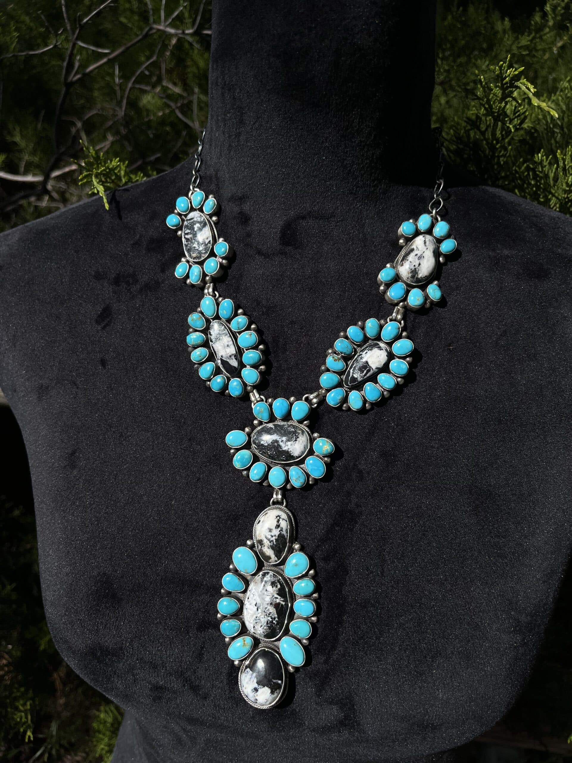 Kingman Turquoise and White Buffalo Necklace