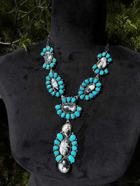 Kingman Turquoise and White Buffalo Necklace
