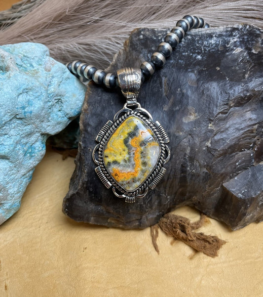 Bumble Bee Jasper Pendant
