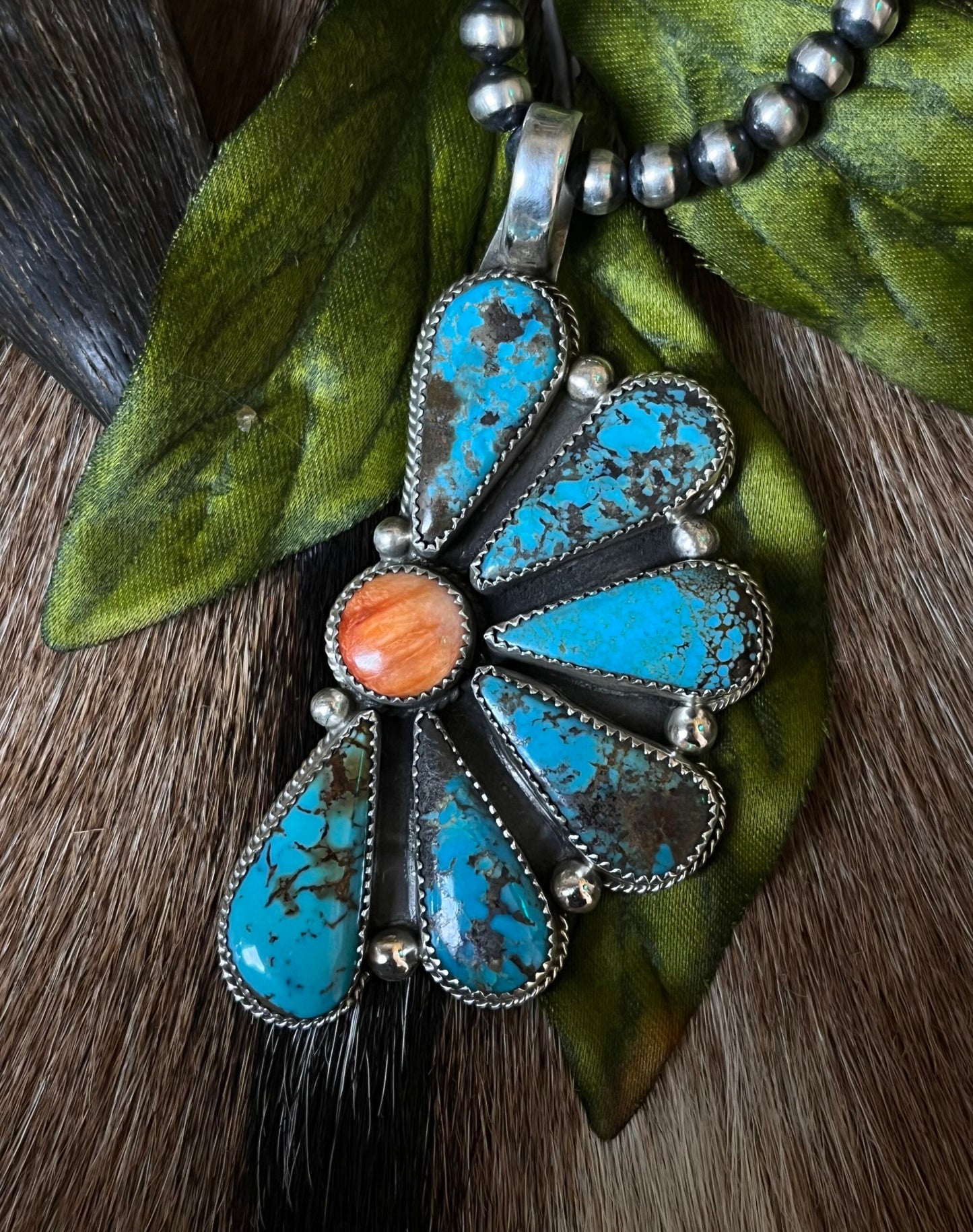 Sunnyside Turquoise and Spiney Oyster Pendant