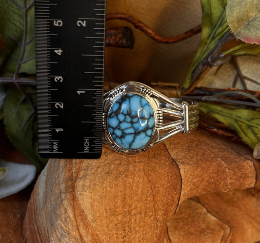 Kingman Spiderweb Turquoise Bracelet