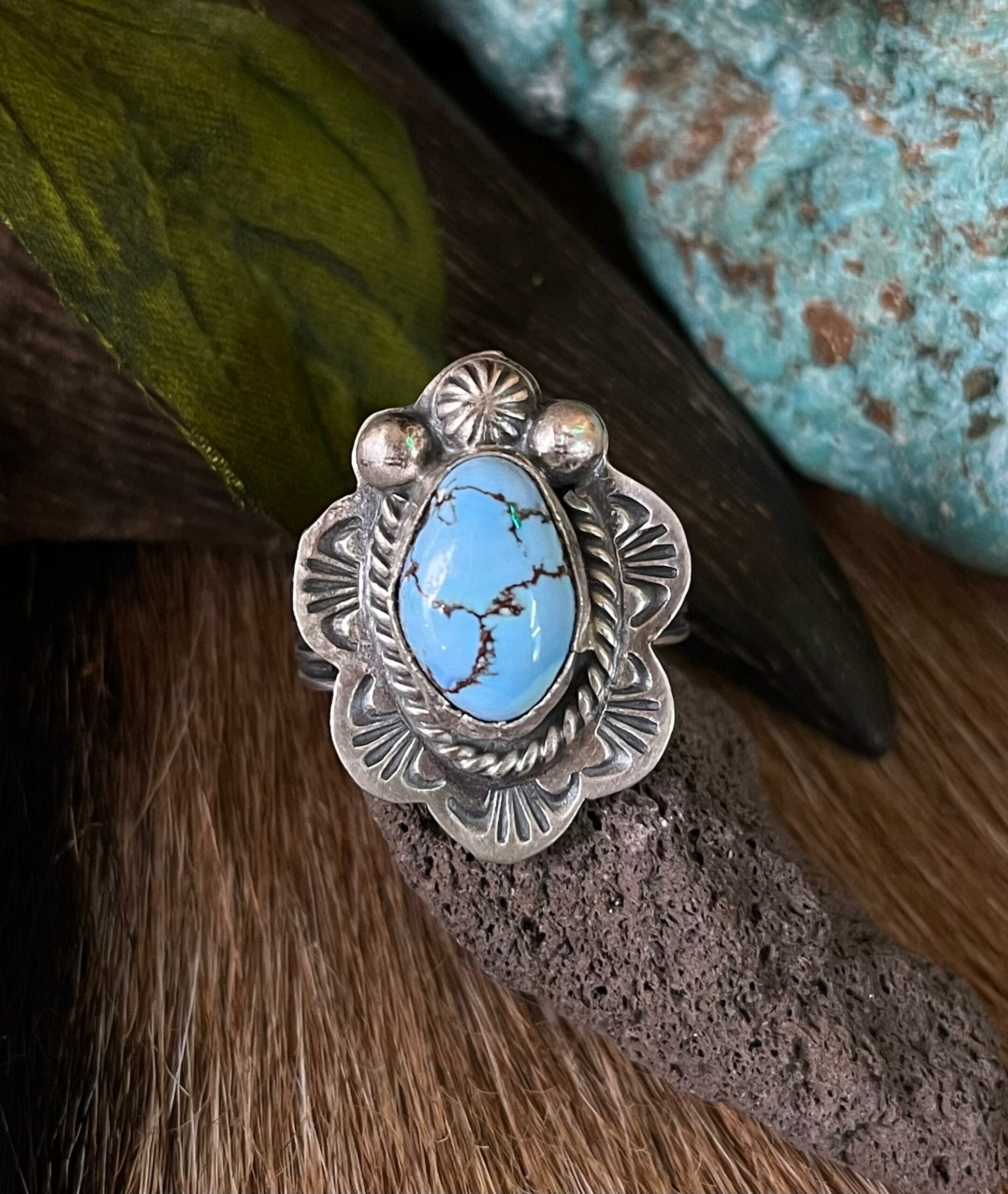 Golden Hills Turquoise Ring Sz. 10