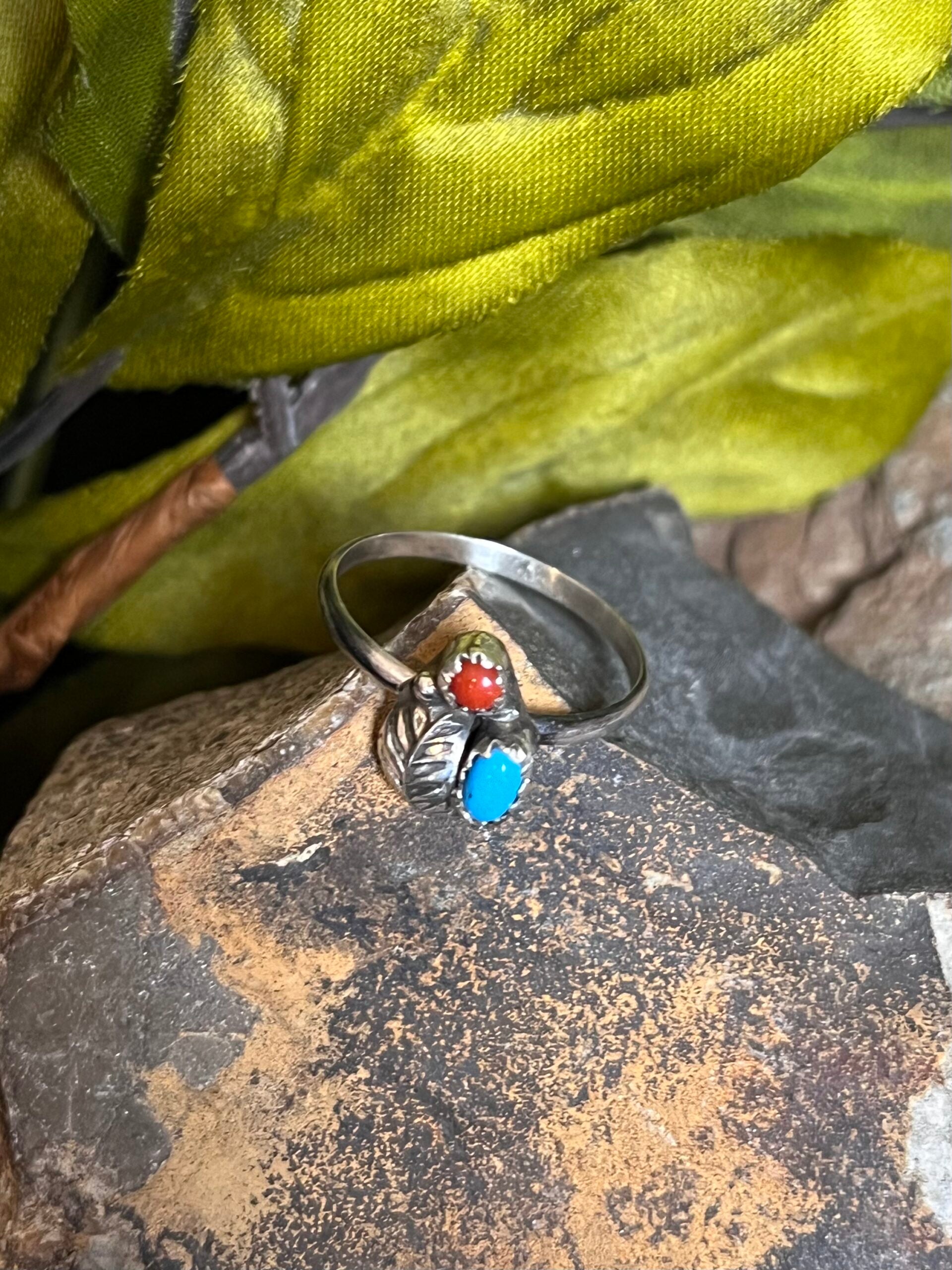 Sleeping Beauty &amp; Coral Ring - Various Sizes