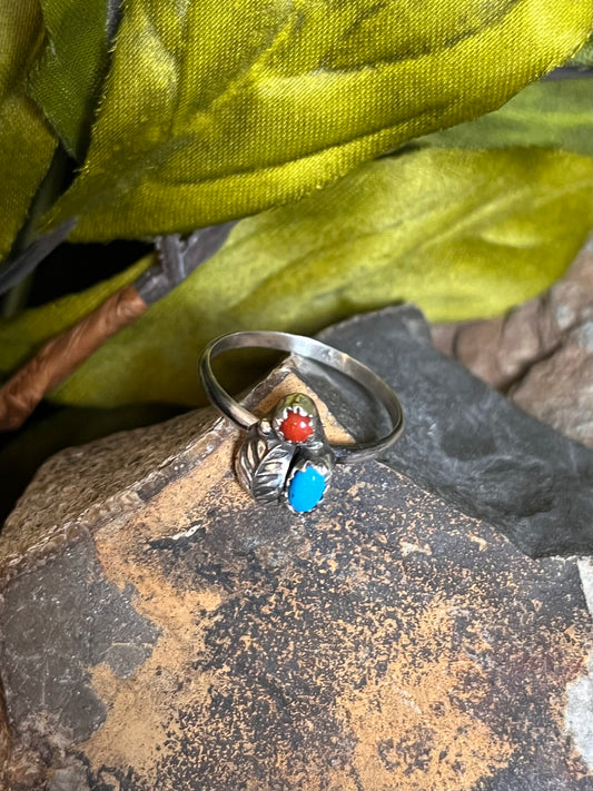 Sleeping Beauty &amp; Coral Ring - Various Sizes