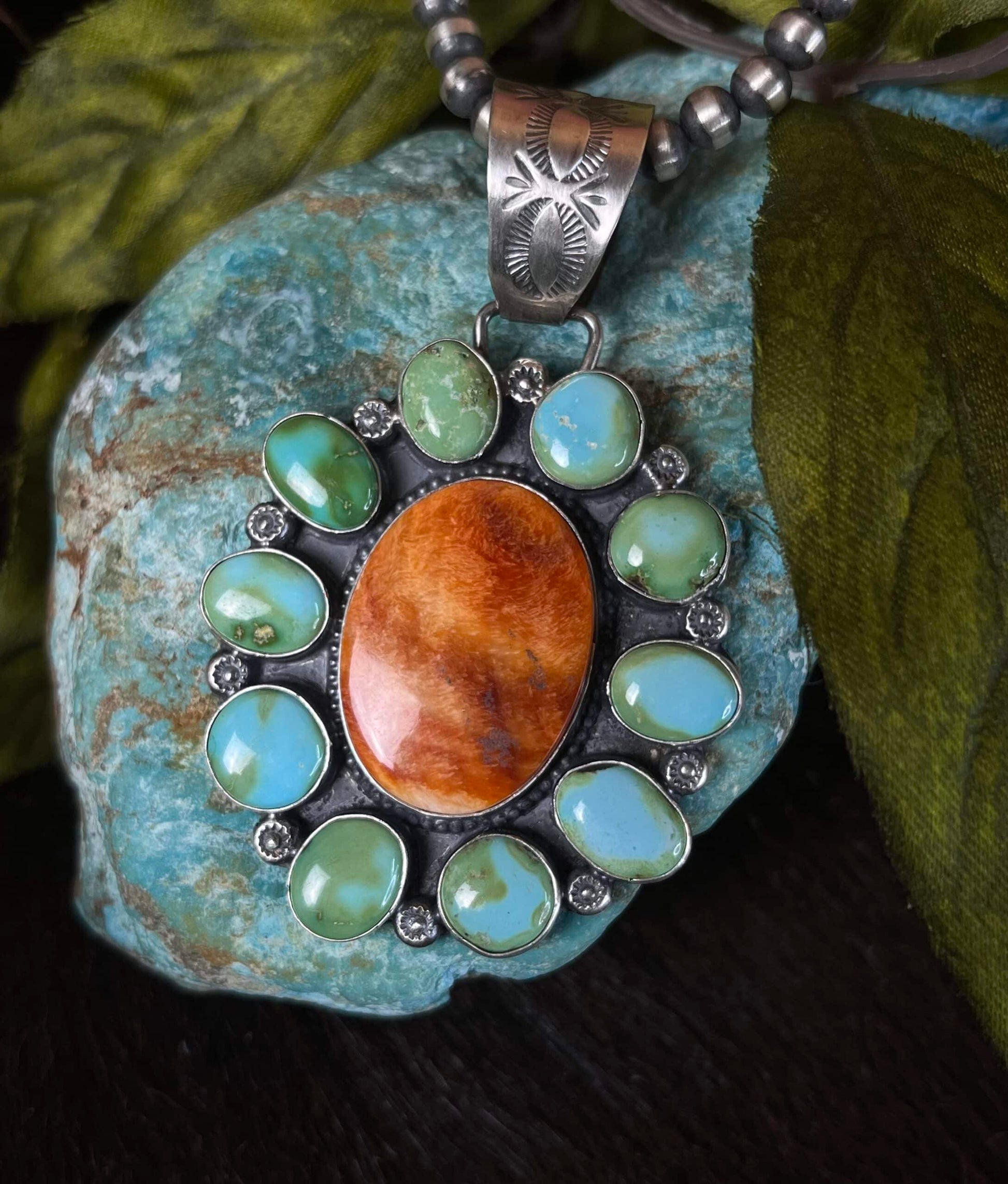 Sierra Nevada Turquoise and Spiny Oyster Necklace