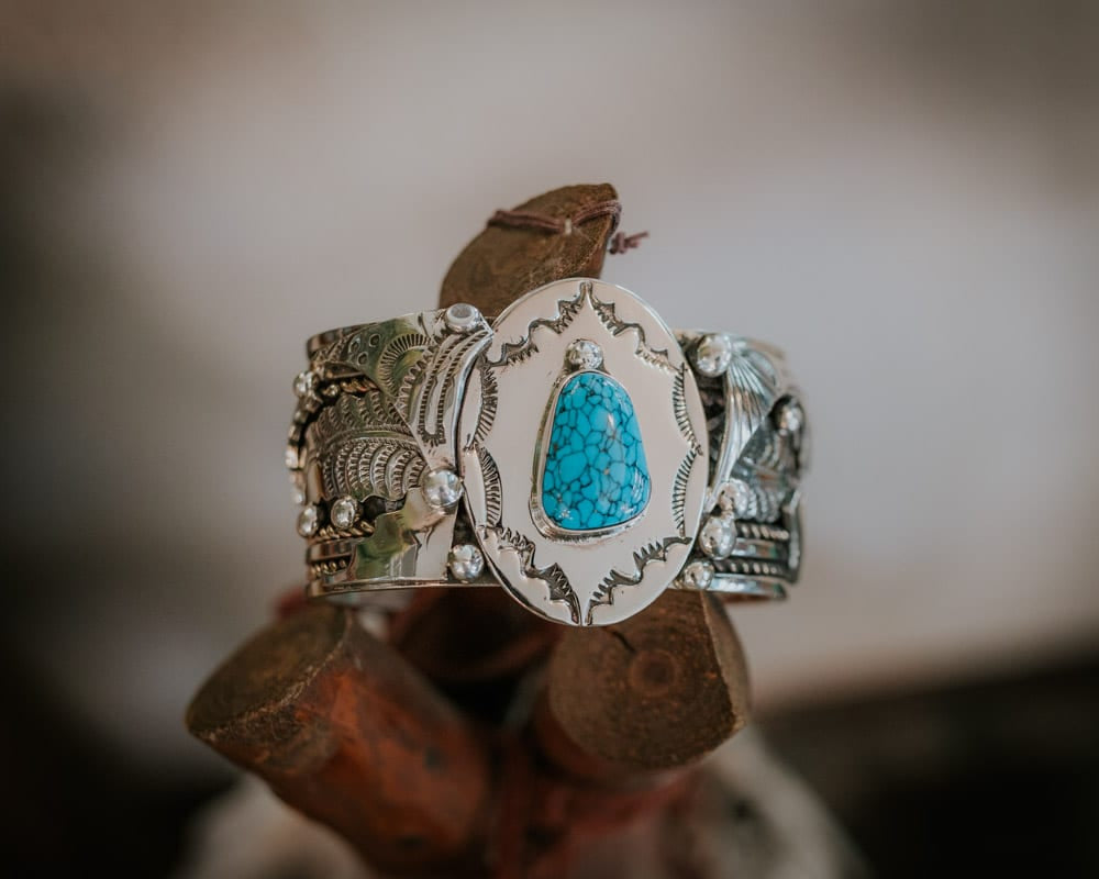 Kingman Web Turquoise Bracelet
