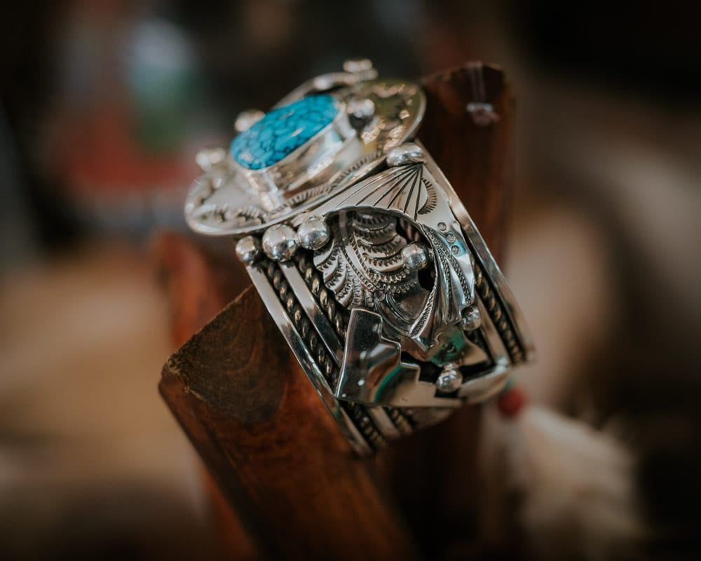 Kingman Web Turquoise Bracelet