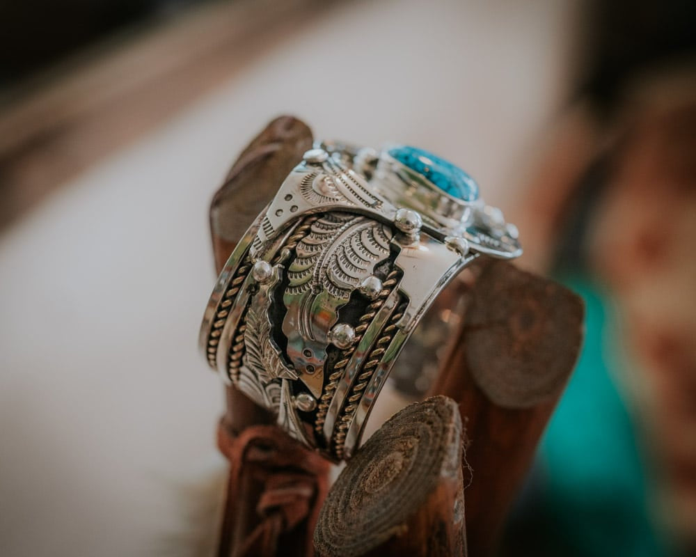 Kingman Web Turquoise Bracelet