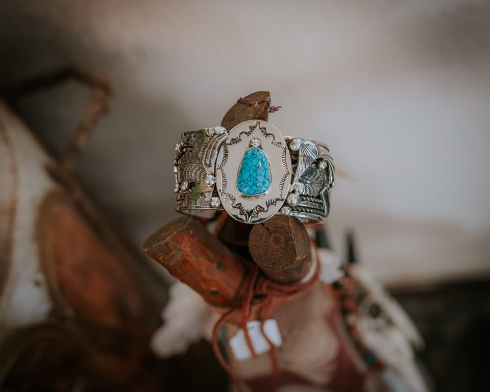 Kingman Web Turquoise Bracelet
