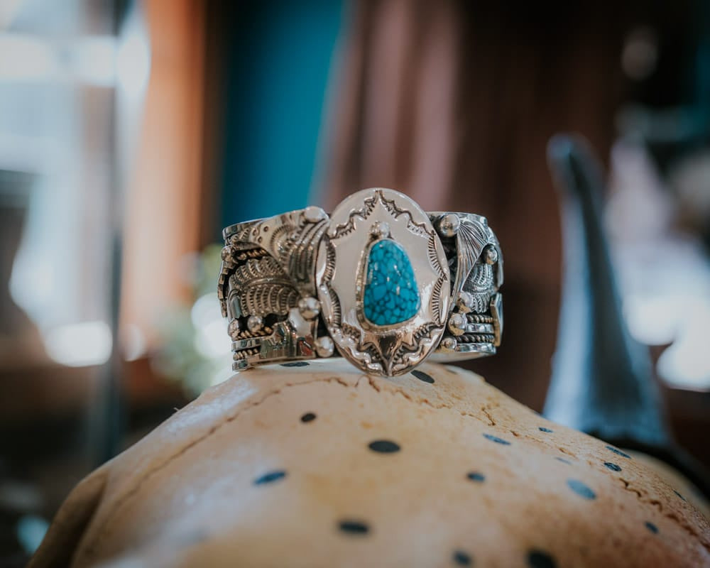 Kingman Web Turquoise Bracelet