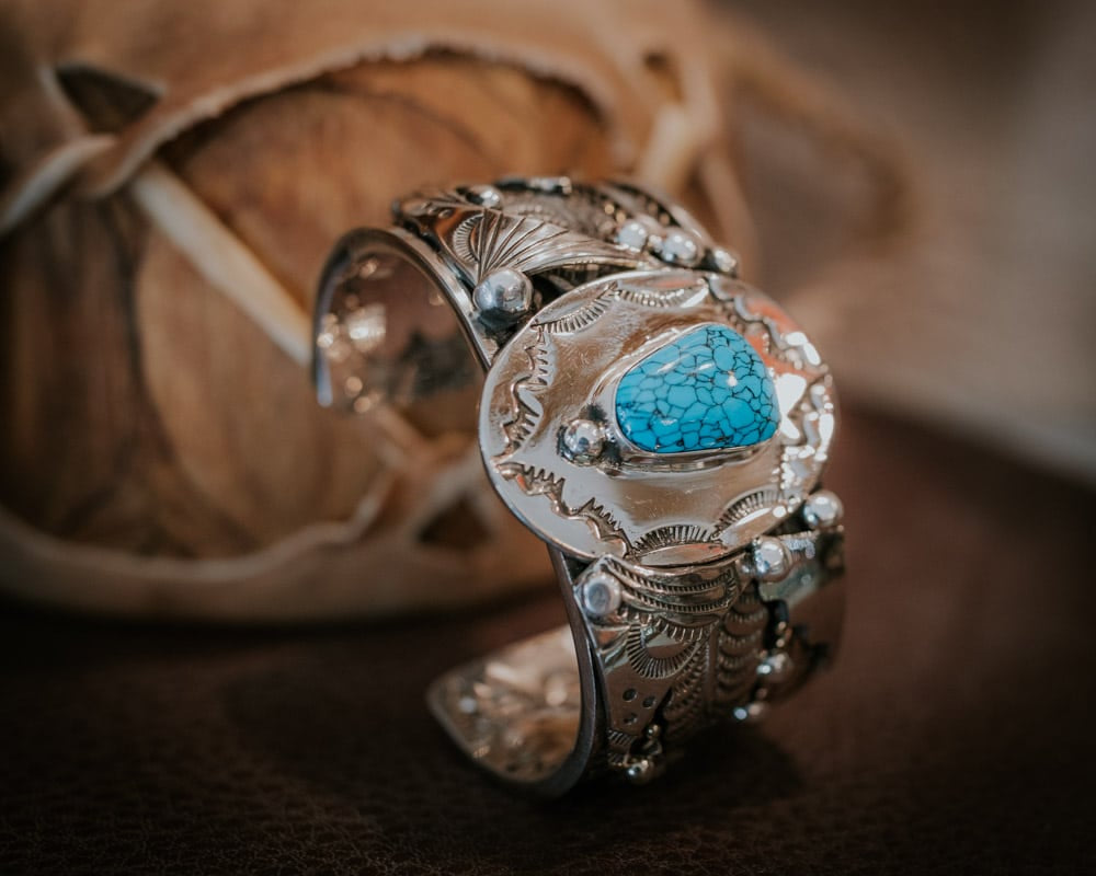 Kingman Web Turquoise Bracelet