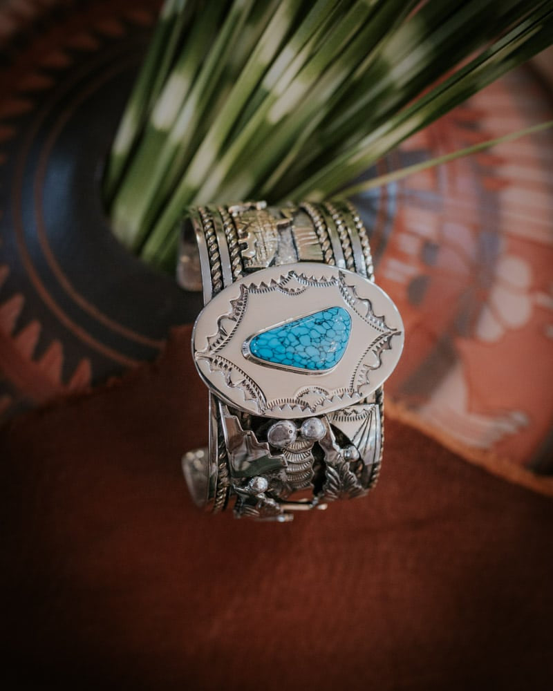 Kingman Web Turquoise Bracelet