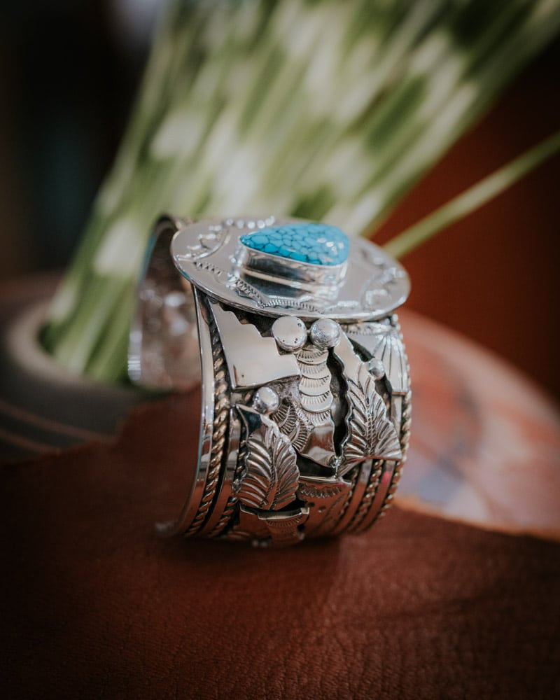 Kingman Web Turquoise Bracelet