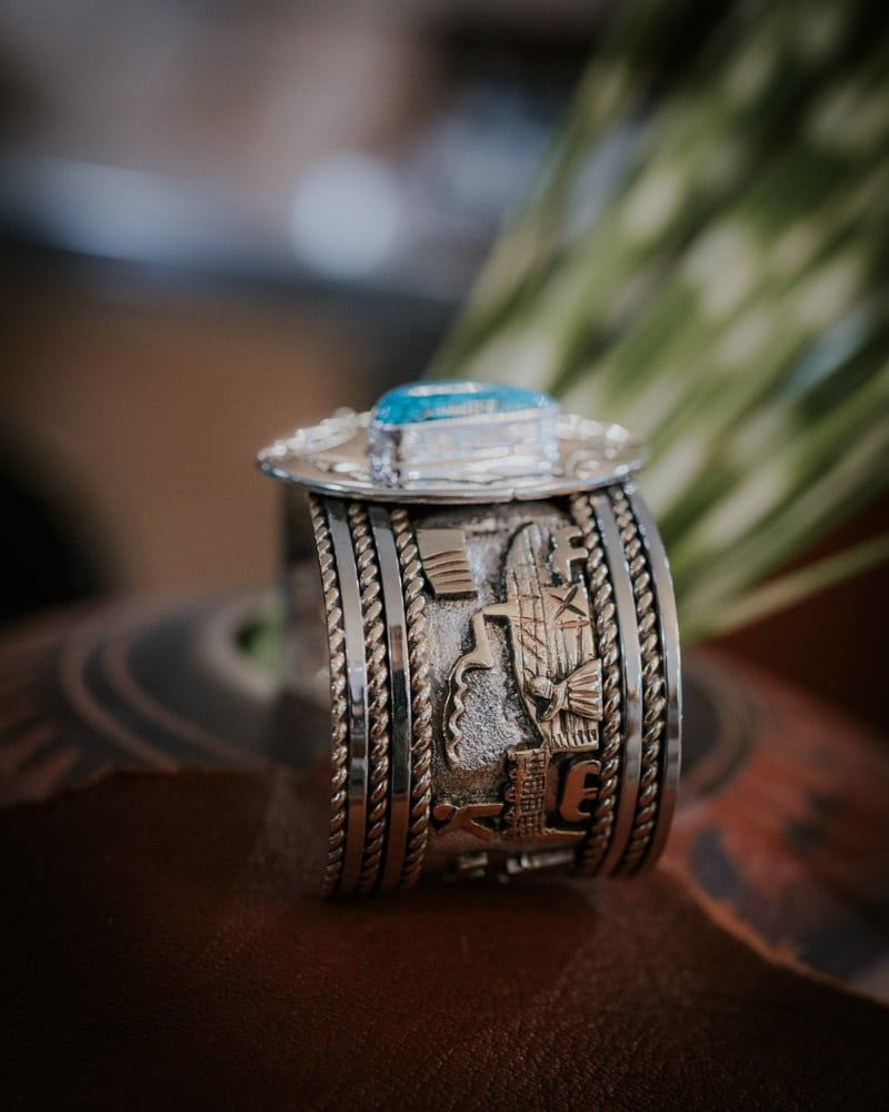 Kingman Web Turquoise Bracelet