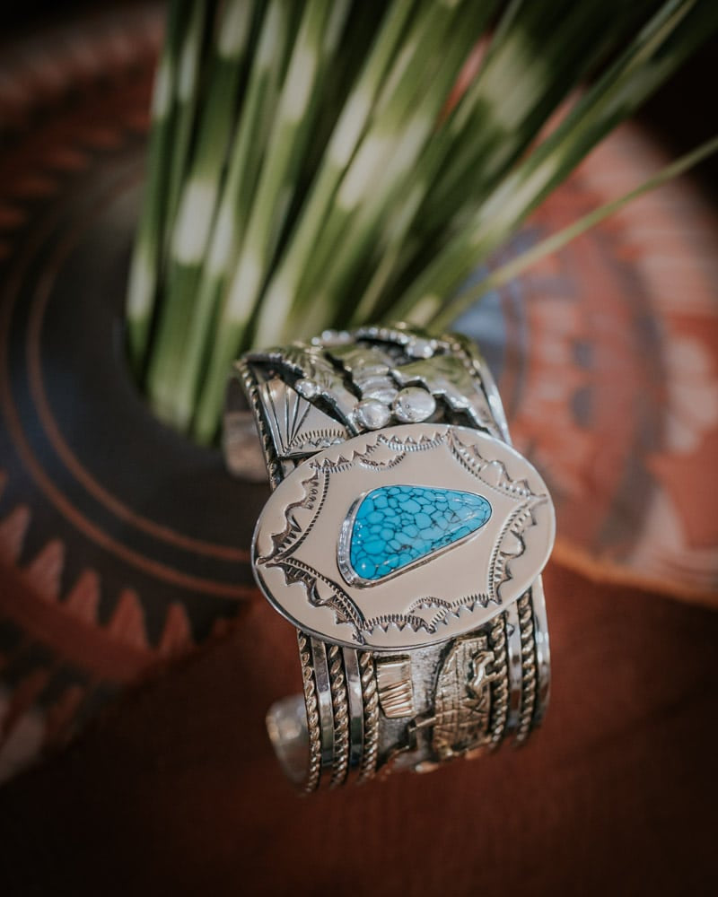 Kingman Web Turquoise Bracelet