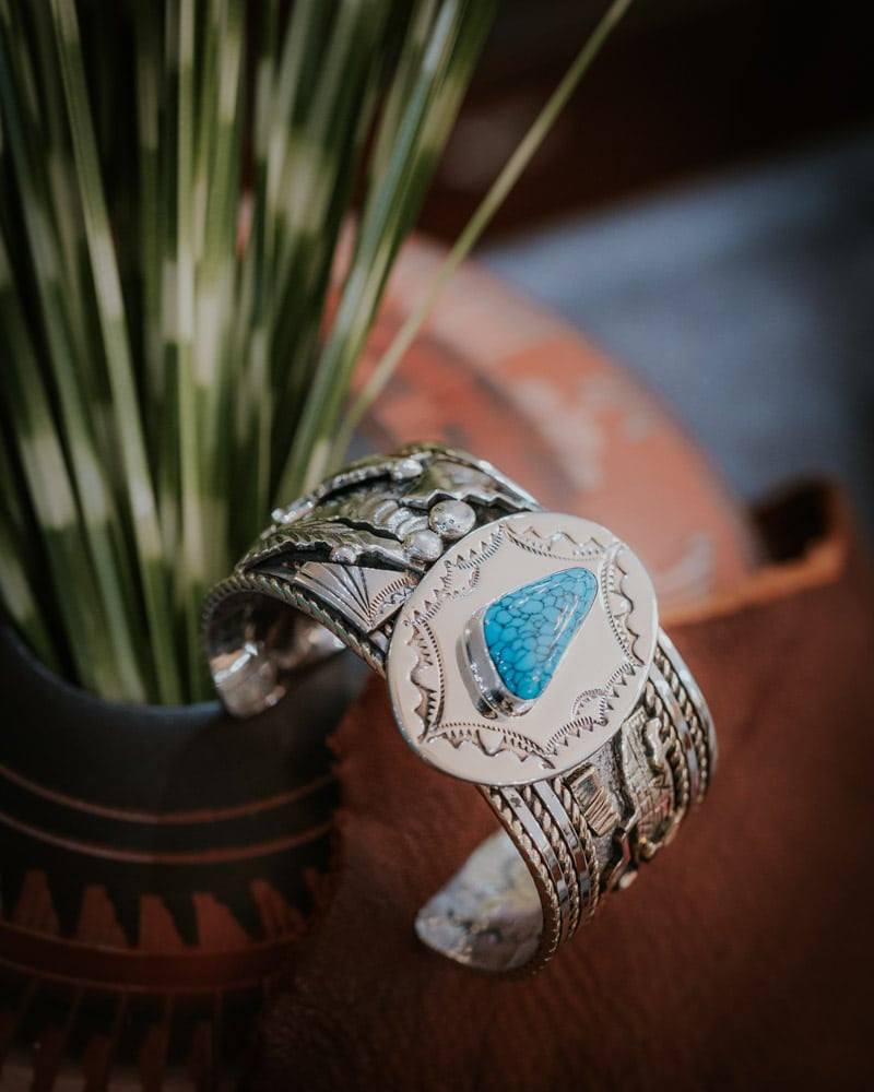 Kingman Web Turquoise Bracelet