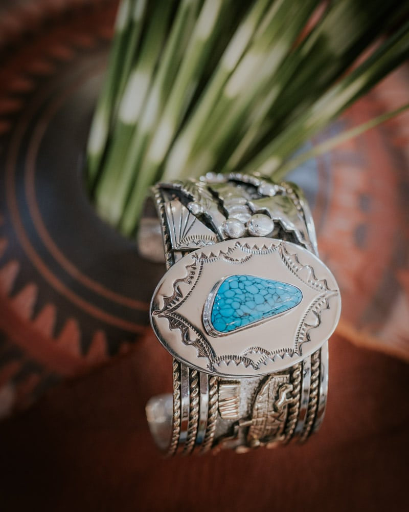 Kingman Web Turquoise Bracelet