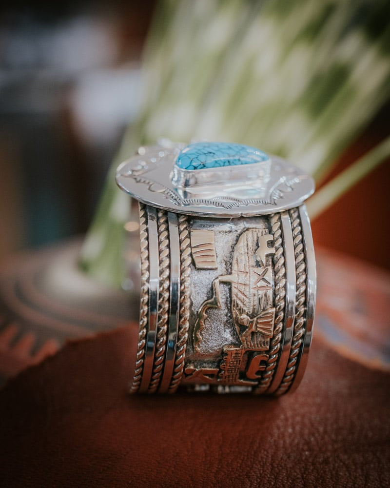 Kingman Web Turquoise Bracelet