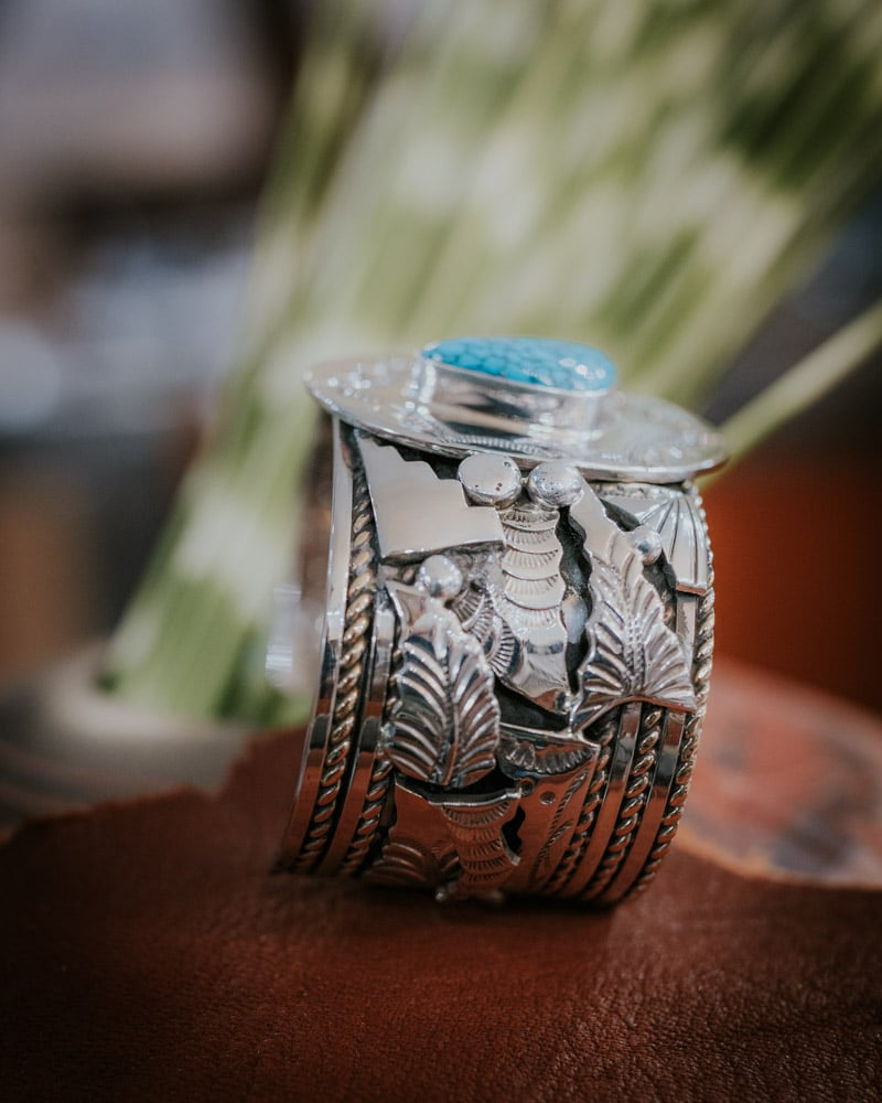 Kingman Web Turquoise Bracelet