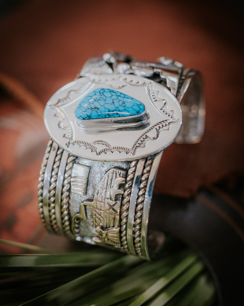 Kingman Web Turquoise Bracelet