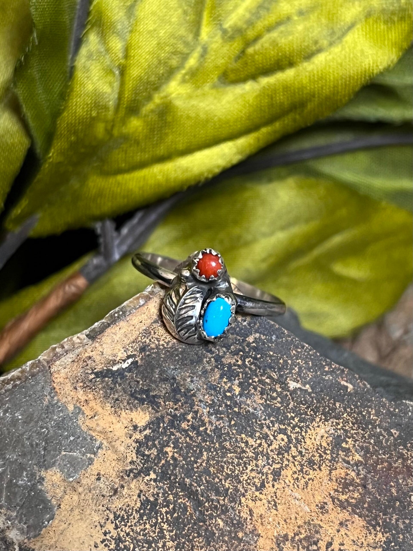 Sleeping Beauty &amp; Coral Ring - Various Sizes